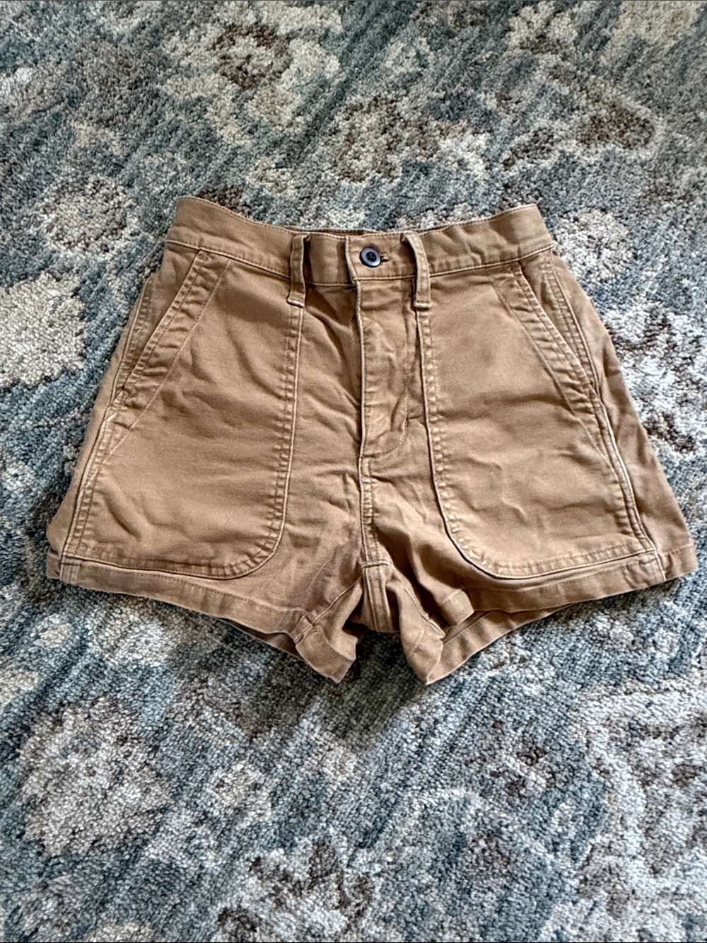 Madewell Tan High-Rise Utility Shorts